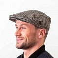 Серая гладкая кепка Hatman of Ireland Terylene в клетку