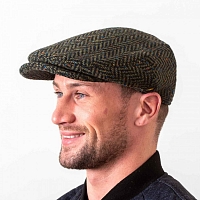 Картинка Зелёная гладкая кепка Hatman of Ireland The Irelander в ёлочку