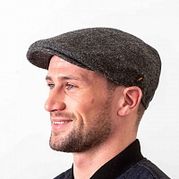 Картинка Тёмно-серая гладкая кепка Hatman of Ireland Dubliner соль и перец