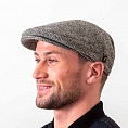 Светло-серая гладкая кепка Hatman of Ireland в ёлочку