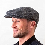 Картинка Серая гладкая кепка Hatman of Ireland The Irelander в ёлочку