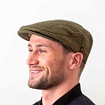 Тёмно-зелёная гладкая кепка Hatman of Ireland в ёлочку