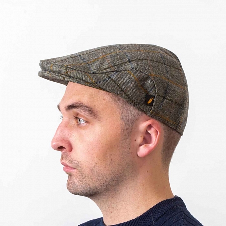 Серо-коричневая гладкая кепка Hatman of Ireland в клетку