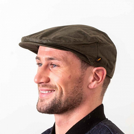 Оливковая гладкая кепка Hatman of Ireland из вощеного хлопка
