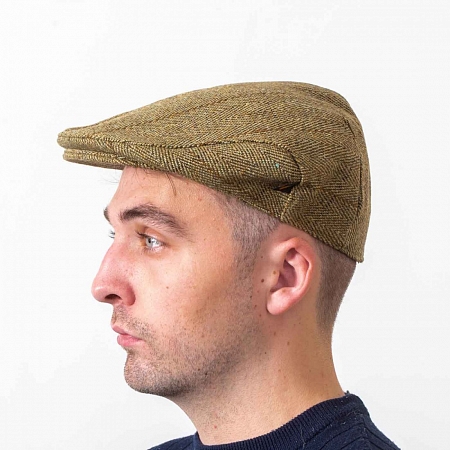 Светло-зелёная гладкая кепка Hatman of Ireland в ёлочку