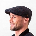 Тёмно-синяя гладкая кепка Hatman of Ireland Dubliner в клетку