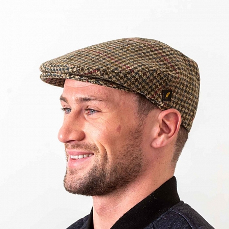 Зелёная традиционная гладкая кепка Hatman or Ireland собачий клык