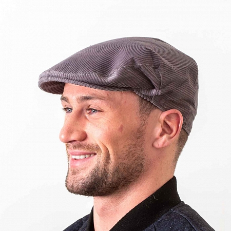 Серая вельветовая гладкая кепка Hatman of Ireland