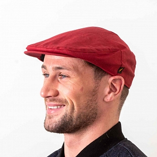 2Картинка Красная гладкая кепка Hatman of Ireland из вощеного хлопка