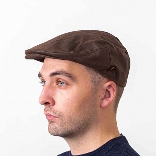 2Картинка Коричневая гладкая кепка Hatman of Ireland из вощеного хлопка