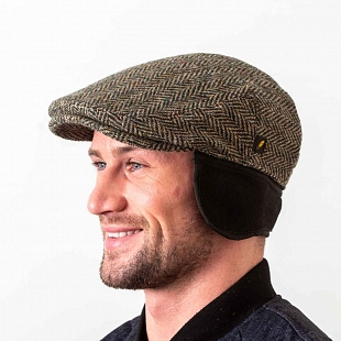 2Картинка Зелёная гладкая кепка Hatman of Ireland с ушами