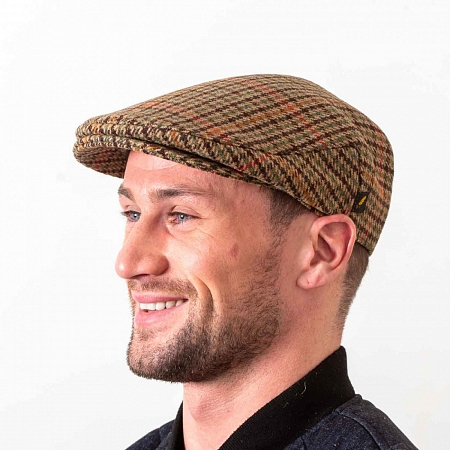 Коричневая гладкая кепка Hatman of Ireland из йоркшир твида