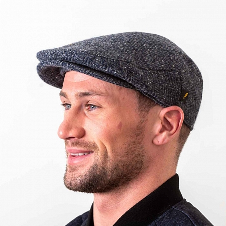 Синяя гладкая кепка Hatman of Ireland в ёлочку