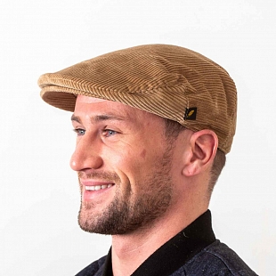 2Картинка Бежевая вельветовая гладкая кепка Hatman of Ireland