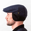 Тёмно-синяя гладкая кепка Hatman of Ireland с ушами