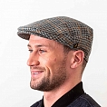 Серая традиционная гладкая кепка Hatman or Ireland собачий клык