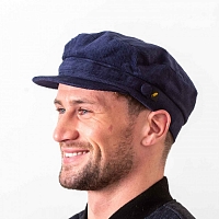 Картинка Тёмно-синяя вельветовая кепка шкипер Hatman of Ireland
