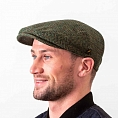Тёмно-зелёная гладкая кепка Hatman of Ireland Dubliner в ёлочку