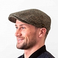 Светло-зелёная гладкая кепка Hatman of Ireland Dubliner в ёлочку