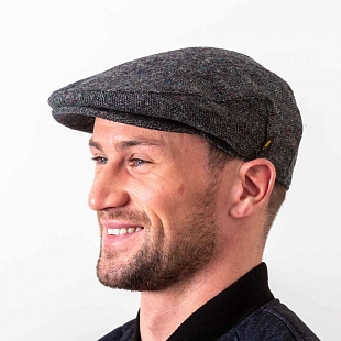 2Картинка Серо-синяя гладкая кепка Hatman of Ireland соль и перец