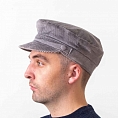 Серая вельветовая кепка шкипер Hatman of Ireland