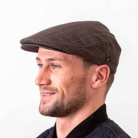 Картинка Винная гладкая кепка Hatman of Ireland Terylene в клетку