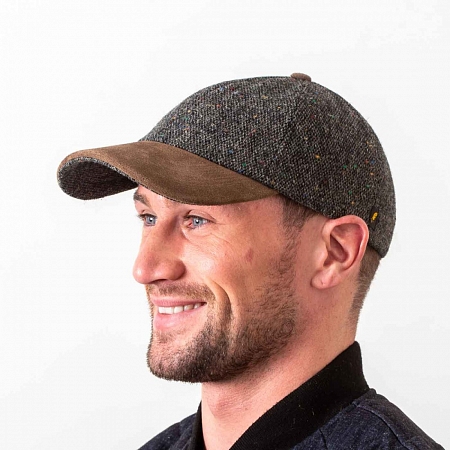 Тёмно-серая бейсболка Hatman of Ireland соль и перец